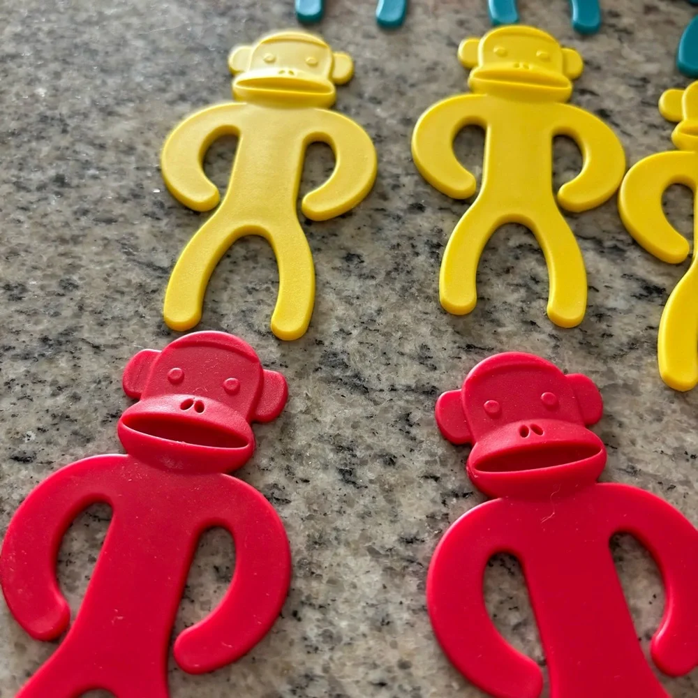 Kikkerland Sock Monkeys Set of 12 Sock Clips